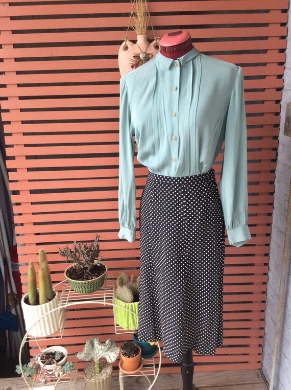 1940s polka dot a line skirt rayon