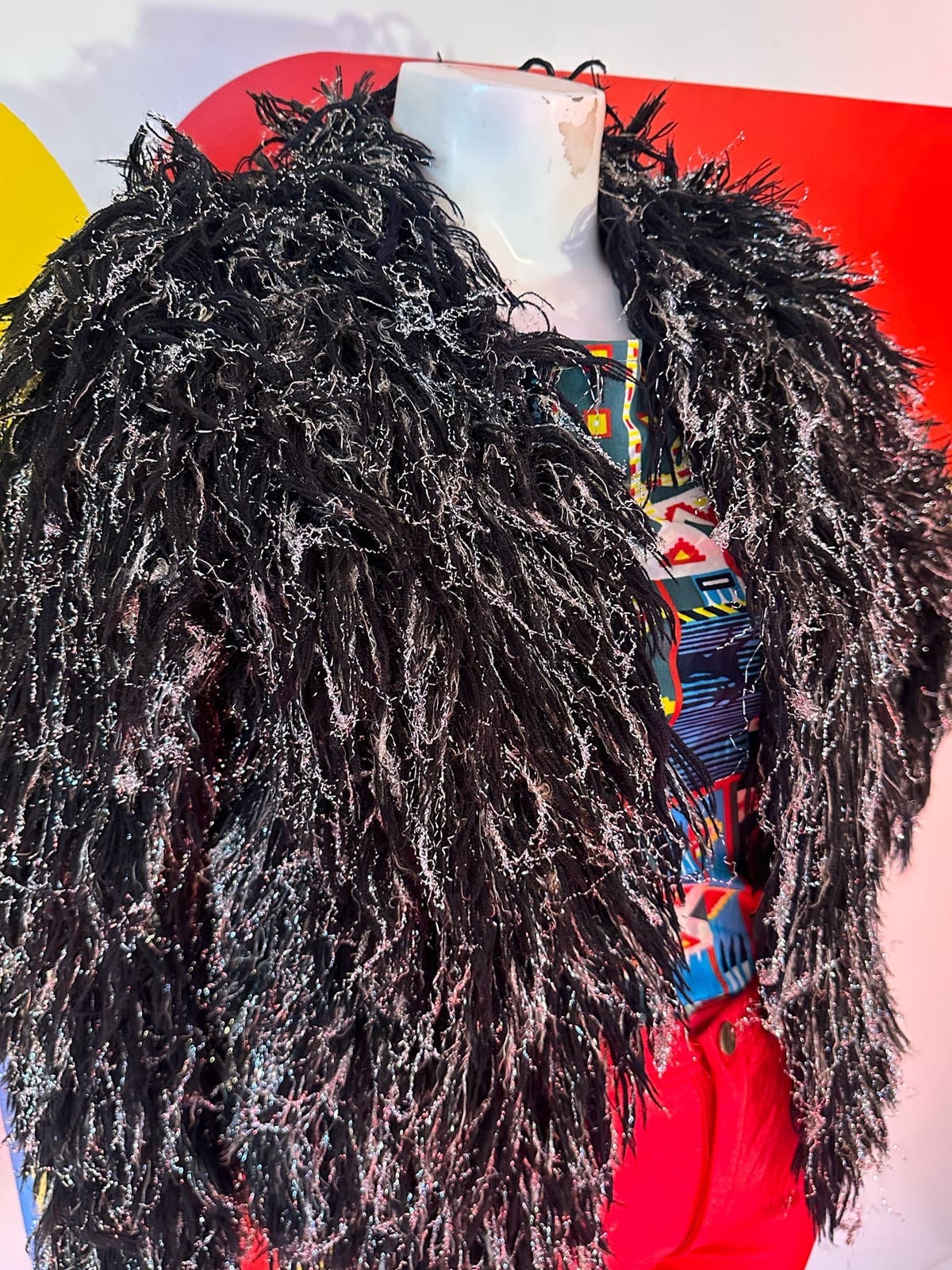 【即日発送】CHRISTELLE LAME TWEED Amazon.com: Tsukko Black Textured Short Sleeve Fit and Flare