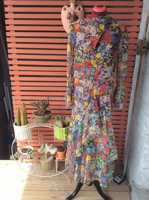 1970s Mr. Freedom photo print botanical dress 30s