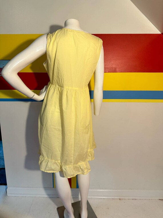 1970s vintage yellow sun dress mini cottage core … - image 7