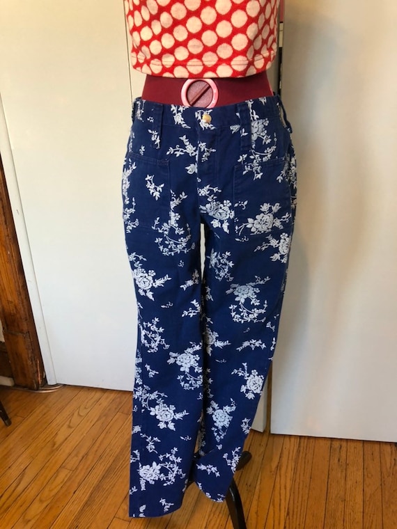 1960s Floral Printed Wrangler Hip Hugging Jeans Bell Bottoms | Etsy