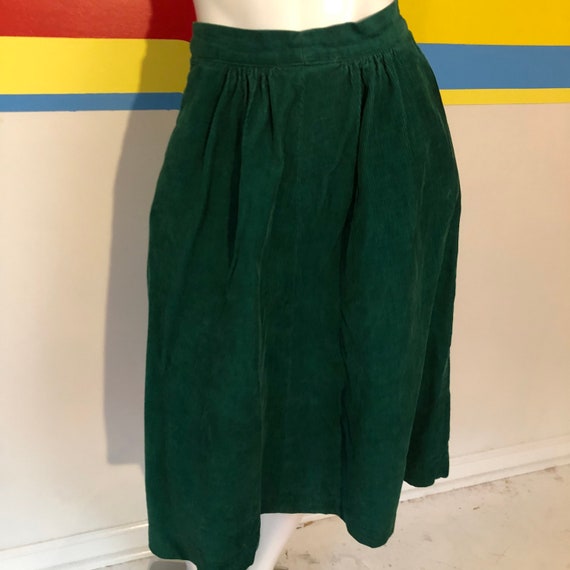 Early 1960s vintage green corduroy skirt pockets … - image 5