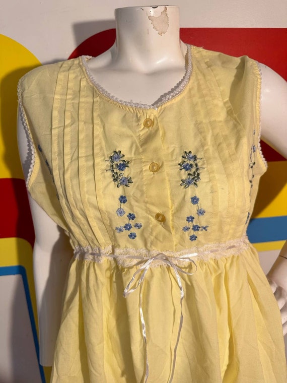 1970s vintage yellow sun dress mini cottage core … - image 5
