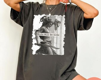 Camiseta vintage de Medusa, camiseta feminista Comfort Colors® Girls Will Be Girls, estampado de mitología griega.