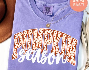 Camiseta Comfort Colors de temporada de calabazas, camiseta de otoño para mujer, camiseta de calabaza de otoño, regalo de Acción de Gracias