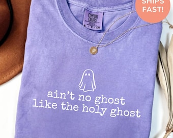 Camiseta "No hay fantasma como el Espíritu Santo", Camiseta cristiana de Halloween Comfort Colors®, Camiseta de fe bohemia, Regalo cristiano para la temporada de Halloween