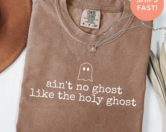 Camiseta Comfort Colors® "No hay fantasma como el Espíritu Santo", camiseta cristiana de Halloween, regalo divertido para iglesias, regalo de Halloween para iglesias