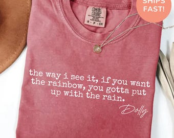Camiseta vintage con estampado arcoíris de Dolly Parton Country Queen, estilo retro Comfort Colors, para fans de la música country y Dollywood, Dolly Forever.