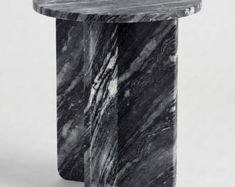 Mesa lateral de mármore preto