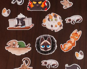 Purr-nt Out Cats Stickers