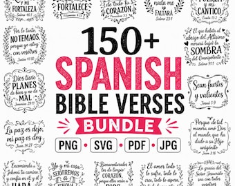 Spanish Bible Verses SVG Bundle, 150+ Scripture Cut Files for Cricut Silhouette