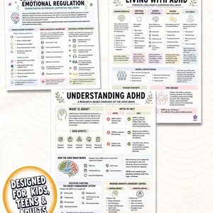 ADHD Printable Info Sheets, Research-Based Guides for Kids and Teens