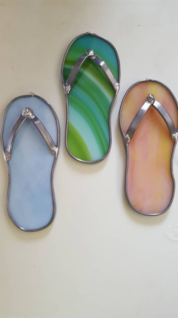 Stained glass flip-flop | Etsy