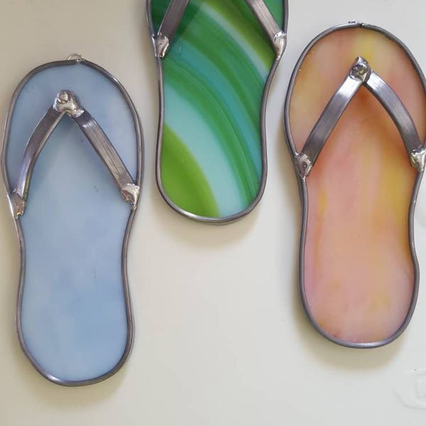 Stained glass flip-flop