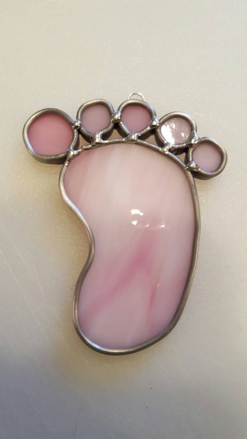 Stained Glass Baby Foot Print Etsy