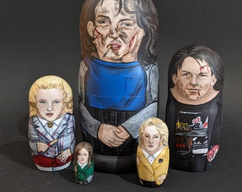 Heathers, hand-painted 5 Piece Nesting Doll Set