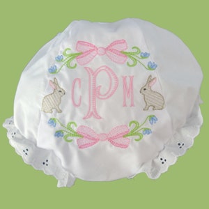 Monogrammed Shadow Bunny  Bloomers Diaper Cover. Rabbit Bloomers Diaper Cover FREE SHIPPING!