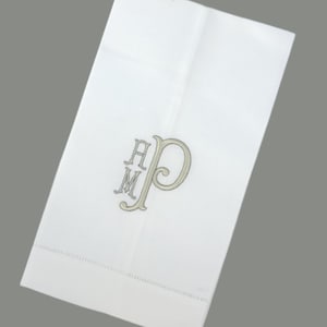 Romanesque Monogram Linen Guest Hand Towel, Floursack, Huck or Hemstitch Huck. Personalized Gift. Customizable. FREE SHIPPING!