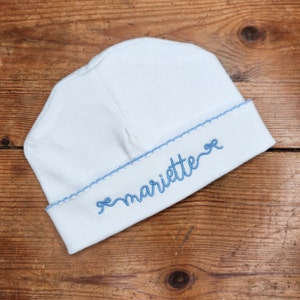 Monogrammed Baby Jersey Knit Hat, Personalized Newborn Hat, Coming Home Hat, Baby Girl Name Hat, Custom Infant Beanie, Infant Hospital Hat