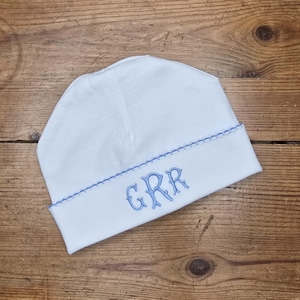 Monogrammed baby jersey knit hat, Personalized Newborn hat, Coming Home Hat, New Baby Cap, Baby Name Beanie, Infant Hospital Hat