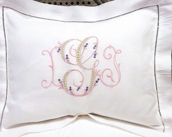 Monogrammed Hemstitched Baby Pillow FREE SHIPPING!