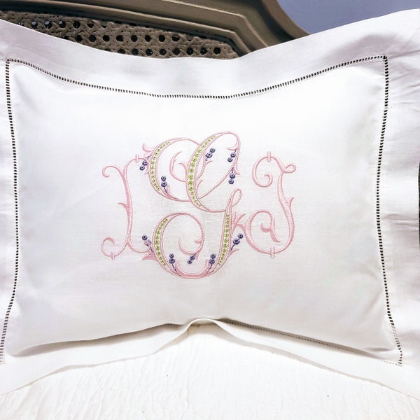 Monogrammed Hemstitched Baby Pillow FREE SHIPPING!