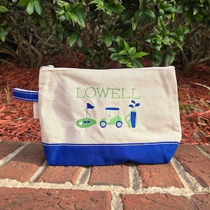 Monogrammed Canvas Zip Bag, Custom Makeup Bag, Personalized Makeup Bag, Personalized Tote Pouch, Monogram Tote Pouch, Diaper Bag Pouch