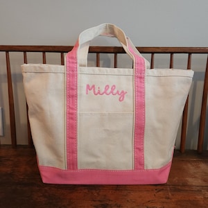 Monogrammed Medium Tote, Personalized Canvas Tote Bag, Personalized Pet Bag, Monogram Grandma Tote, Baby Diaper Bag