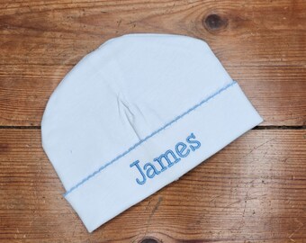 Monogrammed Baby jersey knit Hat, Personalized Newborn Hat, Coming Home Hat, Baby Girl Name Hat, Custom Infant Beanie