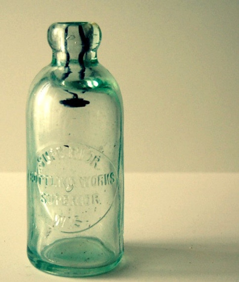 Blob Top Superior Bottle Works Green Antique Bottle with Metal Etsy
