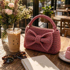 Crochet Bow Handbag Pattern PDF | Elegant Shoulder Purse Tutorial