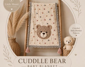 Cuddle Bear Crochet Pattern PDF | Teddy Nursery Blanket | Beginner Instant Download