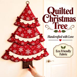 Christmas Tree Wall Hanging Quilt Pattern PDF, Tiered Appliqué Sewing Project for Confident Beginners