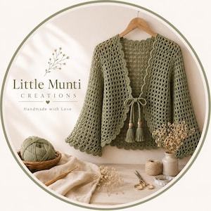 Crochet Lace Cardigan Pattern PDF | Boho Mesh Summer Bolero | Lightweight Women's Crochet Shrug Tutorial