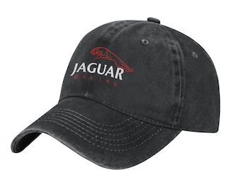 Jaguar Motor Car Racing Custom Printed Logo Cotton Hat Unisex Washed Denim Baseball Cap