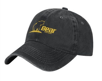 Bear Archery Custom Printed Logo Cotton Hat Unisex Washed Denim Baseball Cap