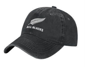 All Blacks New Zealand National Printed Logo Cotton Hat Unisex Washed Denim Baseball Cap