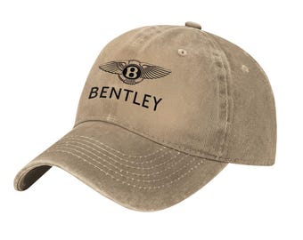 Bentley Sports Car Racing Custom Printed Logo Cotton Hat Unisex Washed Denim Baseball Cap