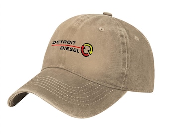 Detroit Diesel Car Machine Custom Printed Logo Cotton Hat Unisex Washed Denim Baseball Cap