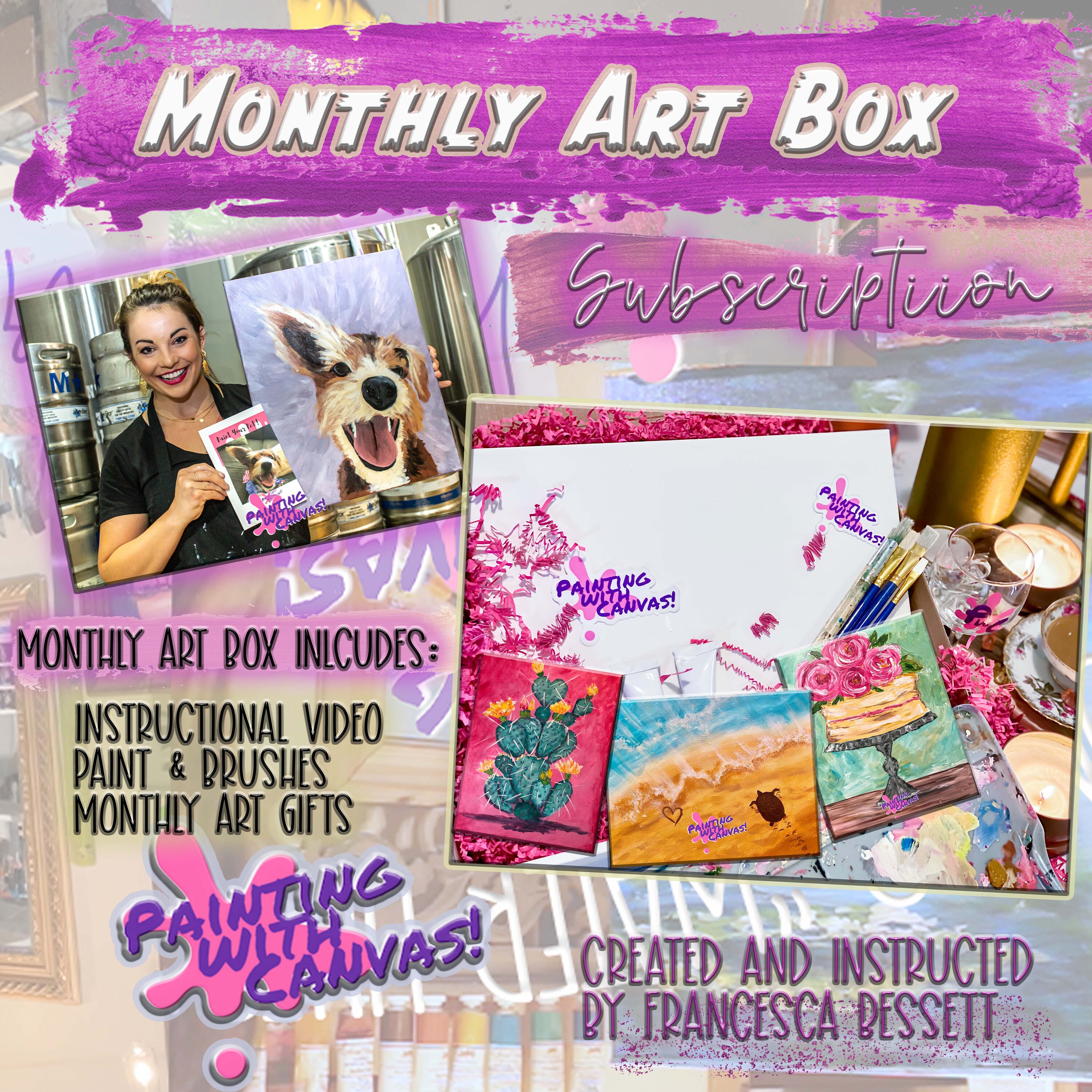 Art Box Monthly Subscription from Painting with Canvas | Etsy