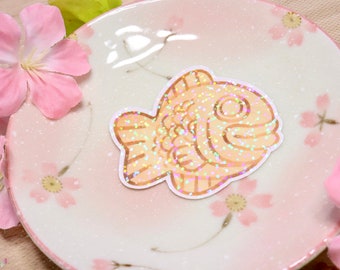 Pegatinas de comida arcoíris/holográficas/japonesas/dulces japoneses/pegatinas de pez taiyaki kawaii [ACABADO BRILLANTE]