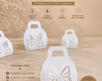 Wedding Favor Box Template SVG DXF PDF| Butterfly Candy Box| Instant Download