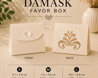 Digital Download Wedding Favor Box Template, Laser Cut file for Cricut and Silhouette