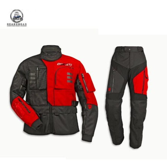 Ducati Explorer 2.0 Men’s Motorcycle Suit - Red & Black | Cordura Textile Touring Suit