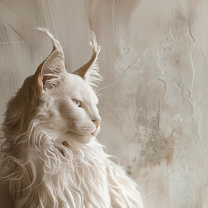 Ivory 16 Maine King, Kadesh Solid Cats, Ivory Cat Posters. Digital File, Download and Print.