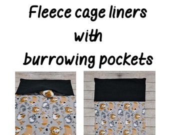 Custom fleece C&C Cage Liner with pocket - 1x2 2x2 2x3 2x4 2x5 - Fleece Cage Liner - Guinea Pig Cage Liner - Hedgehog - Uhaul - Absorbent