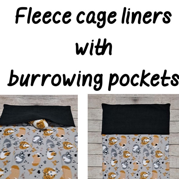 Custom fleece C&C Cage Liner with pocket - 1x2 2x2 2x3 2x4 2x5 - Fleece Cage Liner - Guinea Pig Cage Liner - Hedgehog - Uhaul - Absorbent