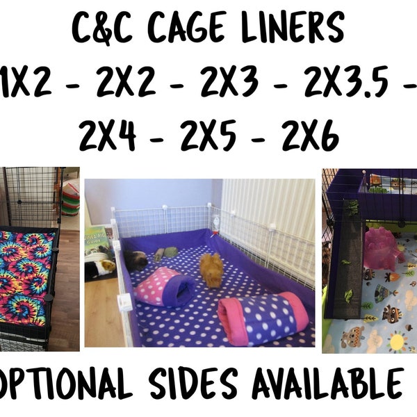 Custom fleece C&C Cage Liner - 1x2 2x2 2x3 2x4 2x5 Liner - Fleece Cage Liner Guinea Pig Cage Liner Hedgehog Absorbent Fleece valentine's day