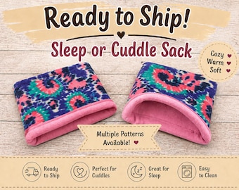Fleece Guinea Pig Sleep Sack, Hedgehog Cuddle Pouch, Small Pet Cozy Hideout