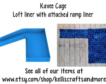 Loft liner 14x28 with attached ramp liner 7x24 Kavee cage Custom Guinea Pig Fleece Cage liner C&C cages